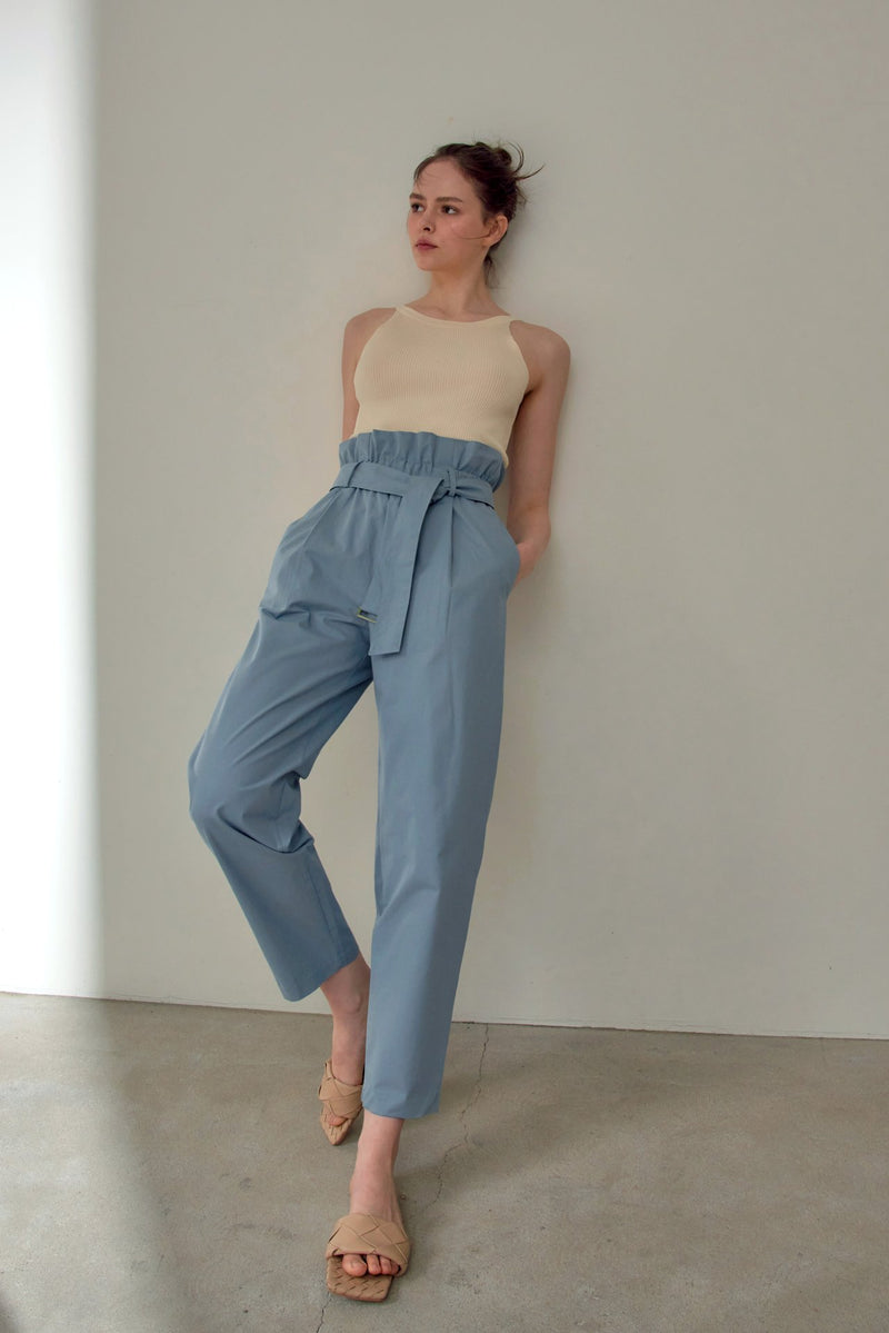 RUFFLE BELTED TROUSERS