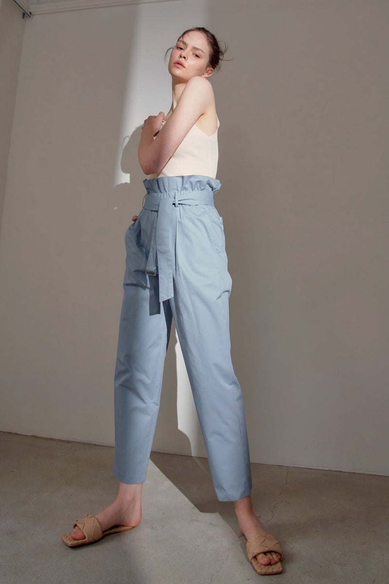 RUFFLE BELTED TROUSERS