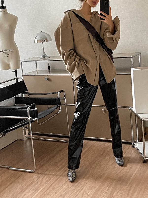 CLASSIC PATENT LEATHER TROUSERS