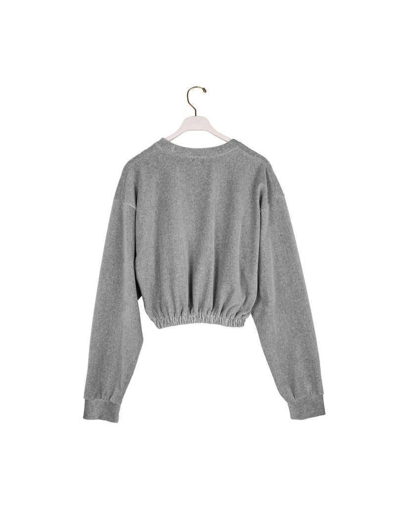 CORDUROY CROPPED SWEATSHIRT