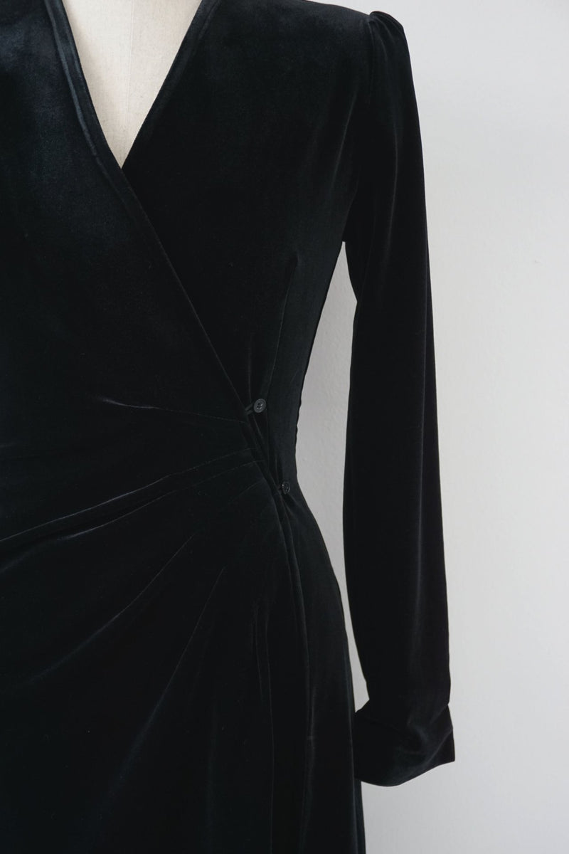 VELVET WRAP DRESS