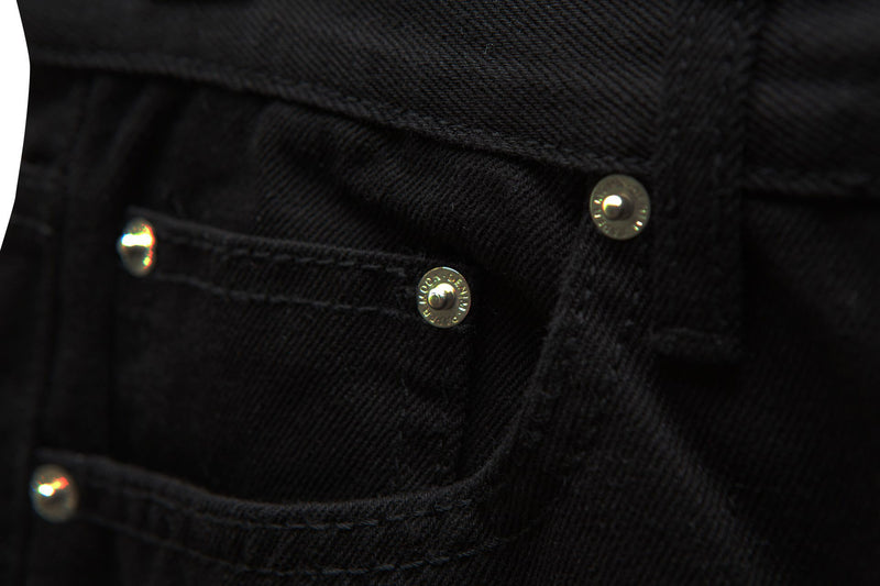 FLARED DENIM JEANS WITH SLIT
