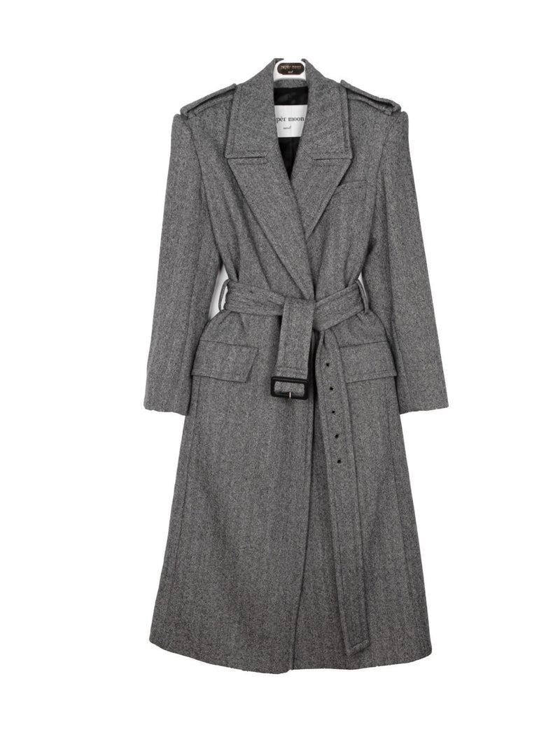 Herringbone sales belted coat