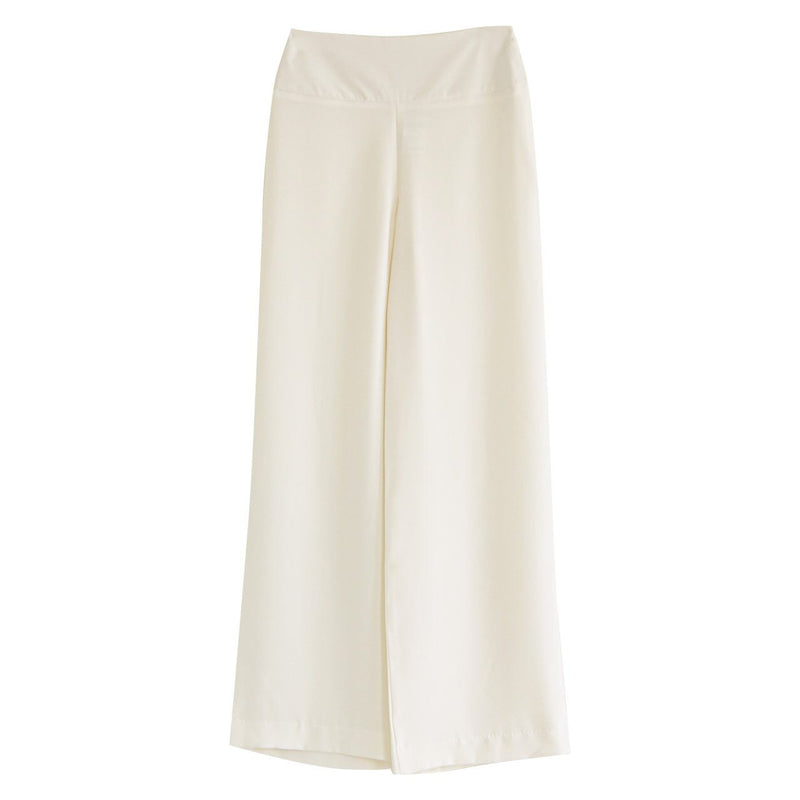 HIGH-RISE WIDE LEG CREPE TROUSERS