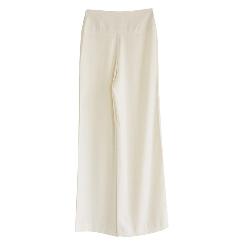 HIGH-RISE WIDE LEG CREPE TROUSERS