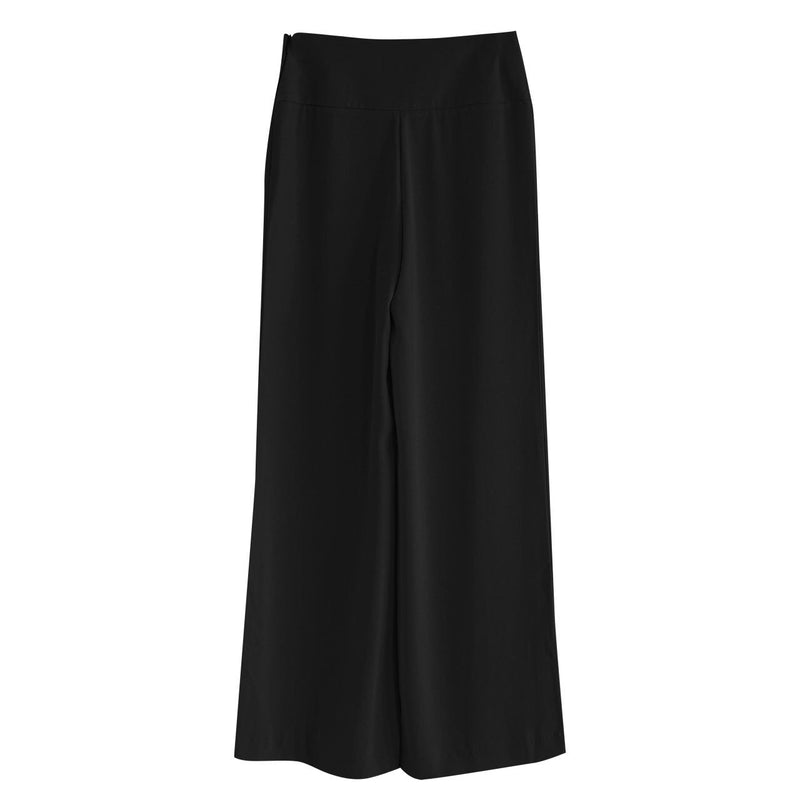 HIGH-RISE WIDE LEG CREPE TROUSERS