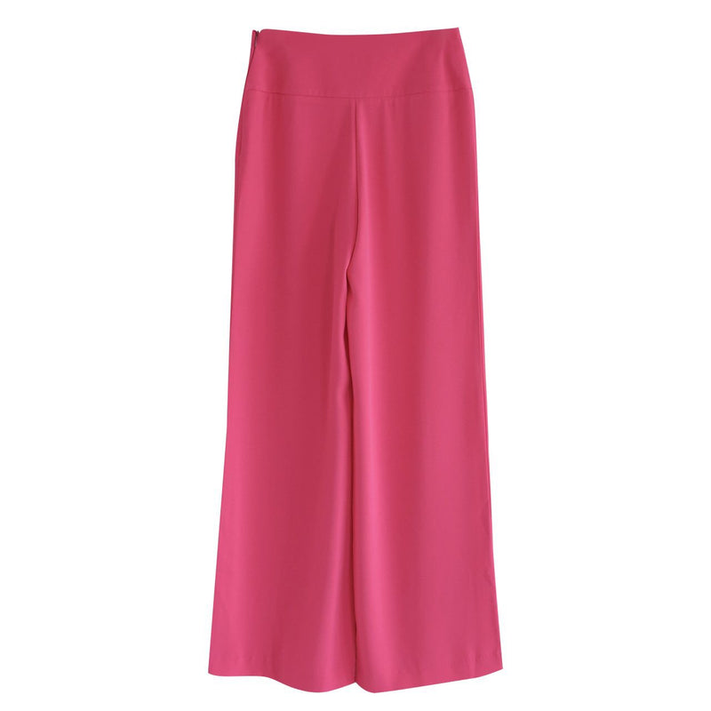 HIGH-RISE WIDE LEG CREPE TROUSERS