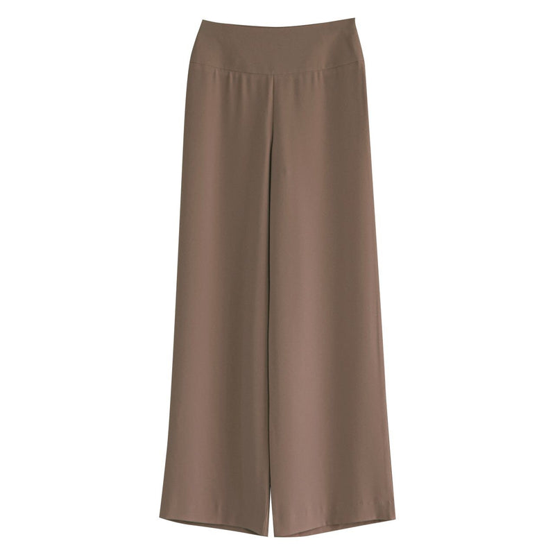 HIGH-RISE WIDE LEG CREPE TROUSERS