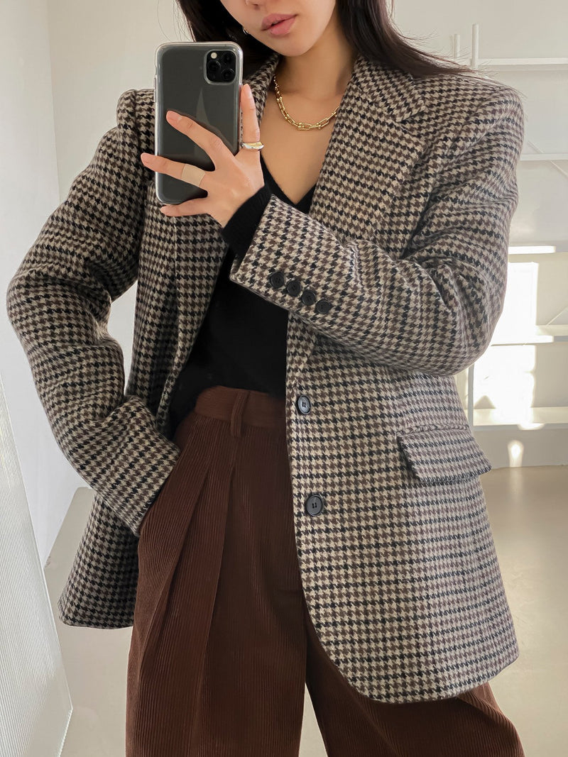 HOUNDSTOOTH WOOL BLAZER