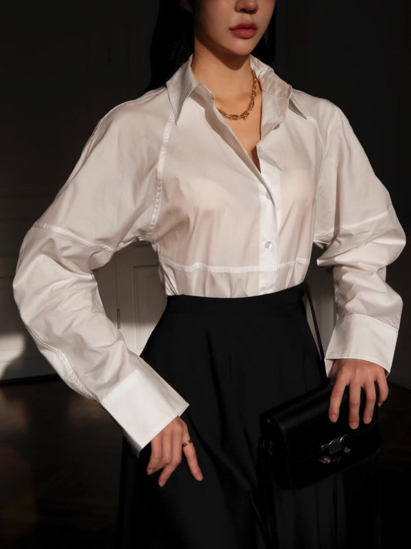 BALLOON SLEEVE BUTTON DOWN SHIRT