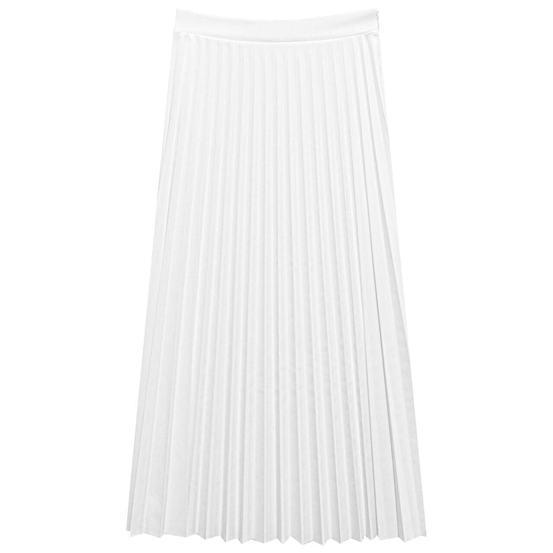 VEGAN LEATHER PLEATED FLARE SKIRT