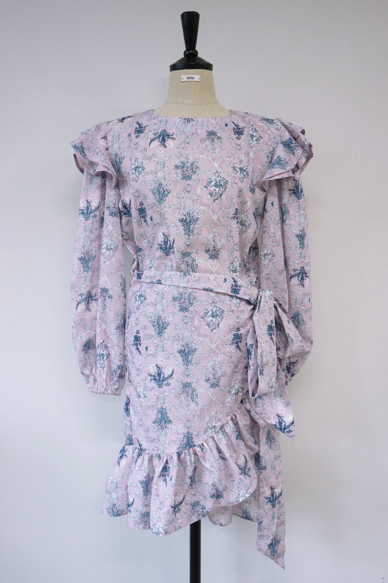 FLORAL PRINT RUFFLE DRESS