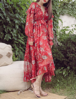 FLORAL CHIFFON GEORGETTE DRESS