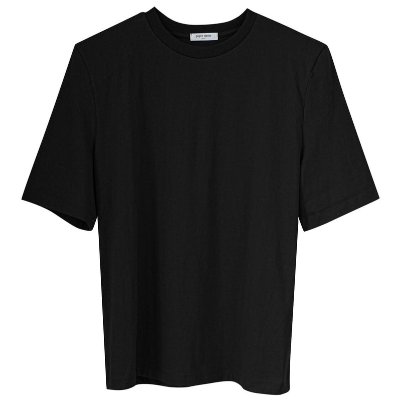 COTTON PADDED SHOULDER HALF SLEEVE TOP