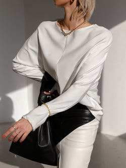 LONG SLEEVE BOAT NECK TOP