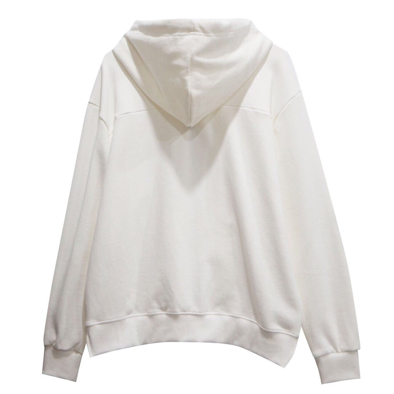 ZIP UP UNBALANCED COTTON HOODIE