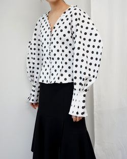 BUTTONED BALLOON SLEEVE BLOUSE