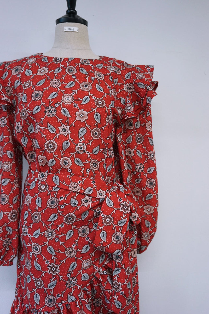 FLORAL PRINT RUFFLE DRESS