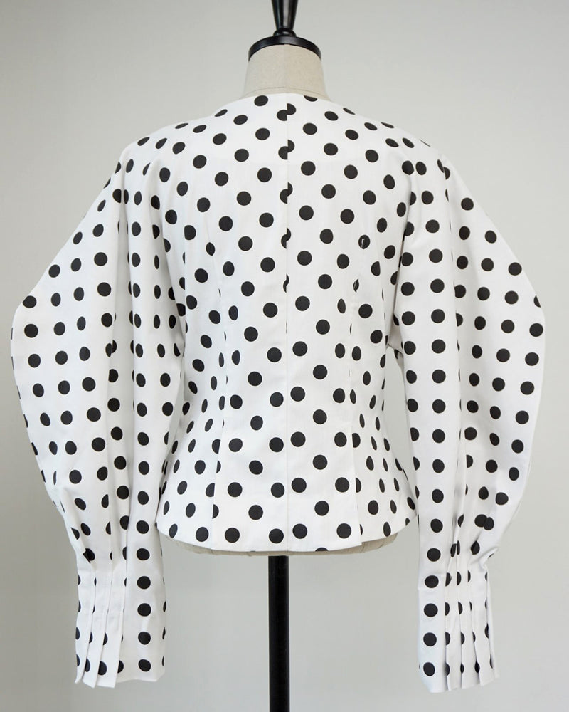 BUTTONED BALLOON SLEEVE BLOUSE