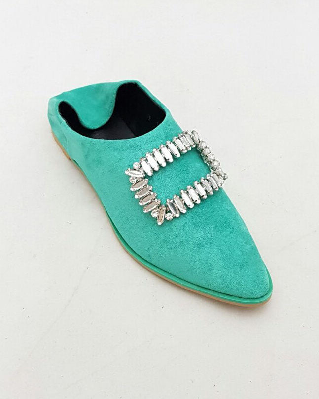 EMBELLISHED FOLD OVER MULE