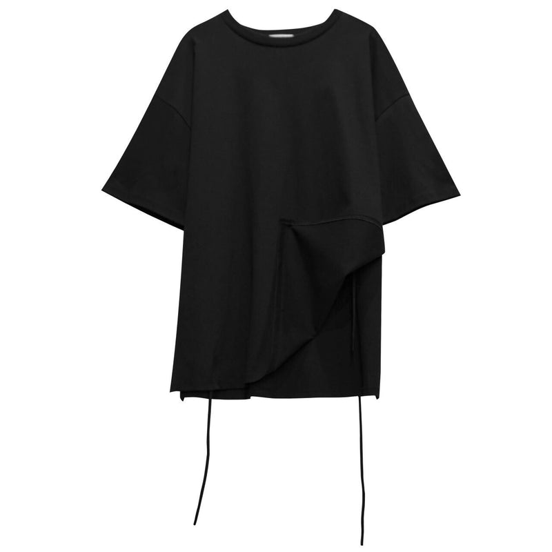 BACK STRING SIDE SLIT DETAIL T-SHIRT