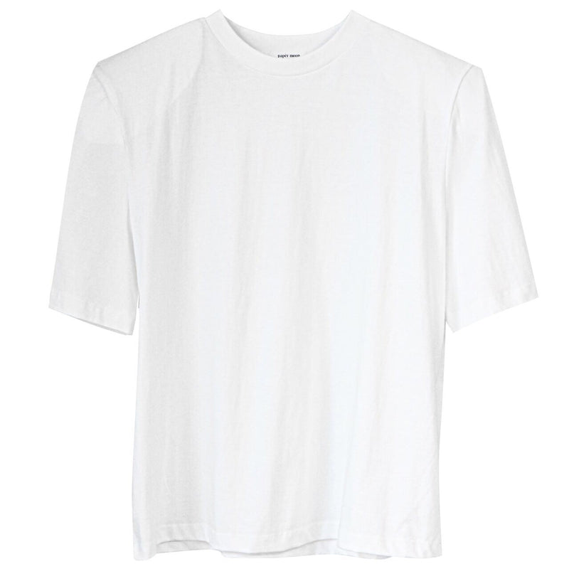 COTTON PADDED SHOULDER HALF SLEEVE TOP