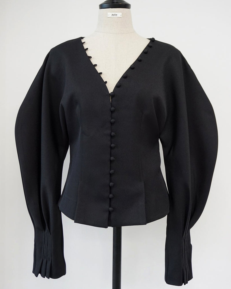 BUTTONED BALLOON SLEEVE BLOUSE