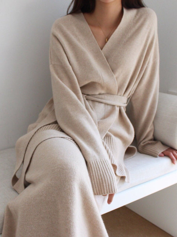 BELTED CASHMERE CARDIGAN