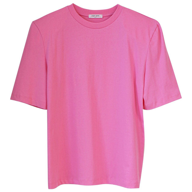 COTTON PADDED SHOULDER HALF SLEEVE TOP