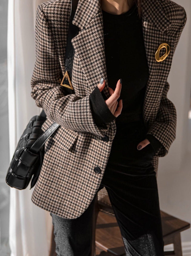 HOUNDSTOOTH WOOL BLAZER