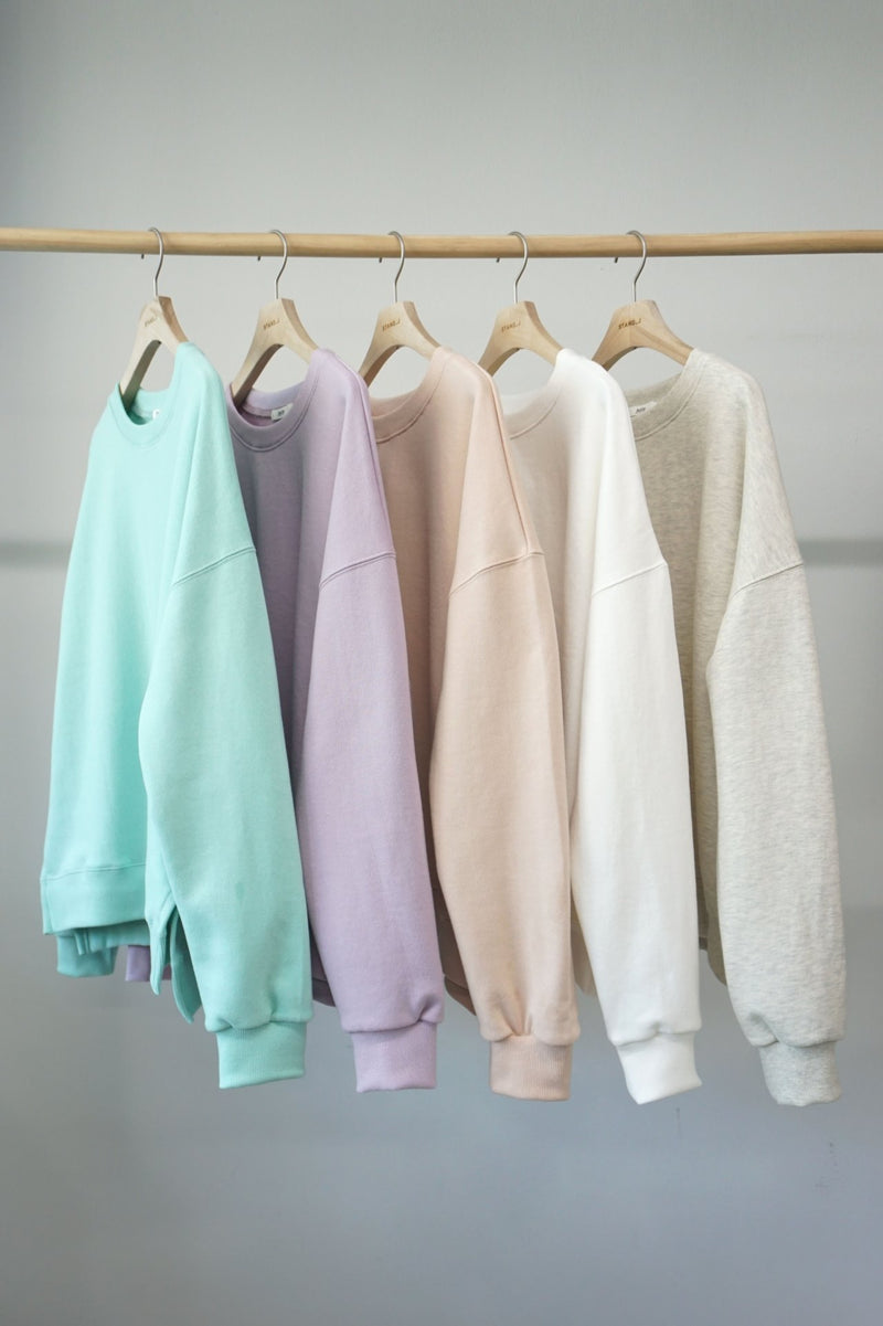 BASIC COTTON SWEATSHIRT WITH SIDE SLIT