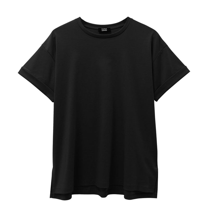 ROLLED SLEEVE COTTON T-SHIRT