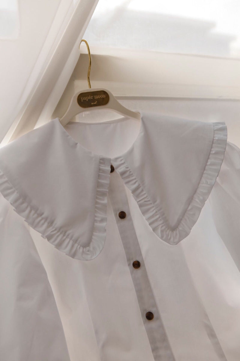 OVERSIZED SHAWL COLLAR COTTON BLOUSE