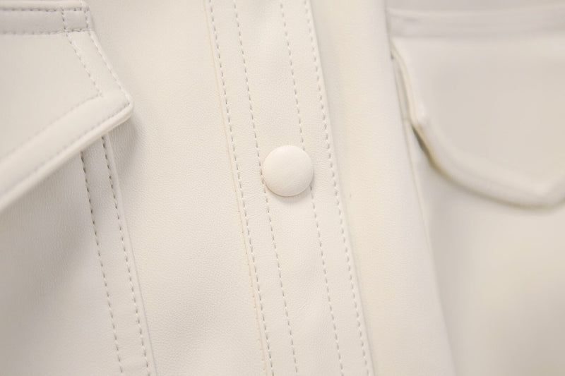 BELTED VEGAN LEATHER SHIRT