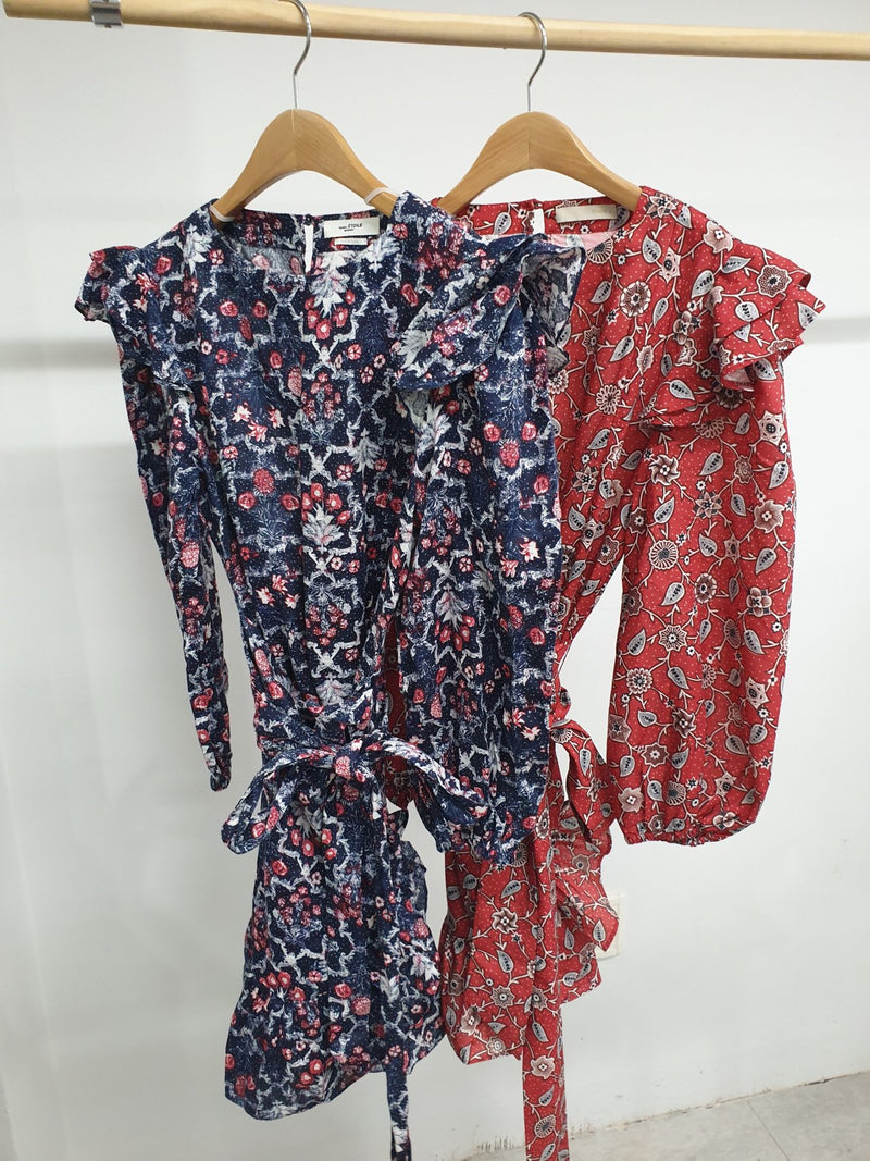 FLORAL PRINT RUFFLE DRESS