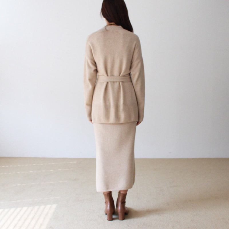 BELTED CASHMERE CARDIGAN