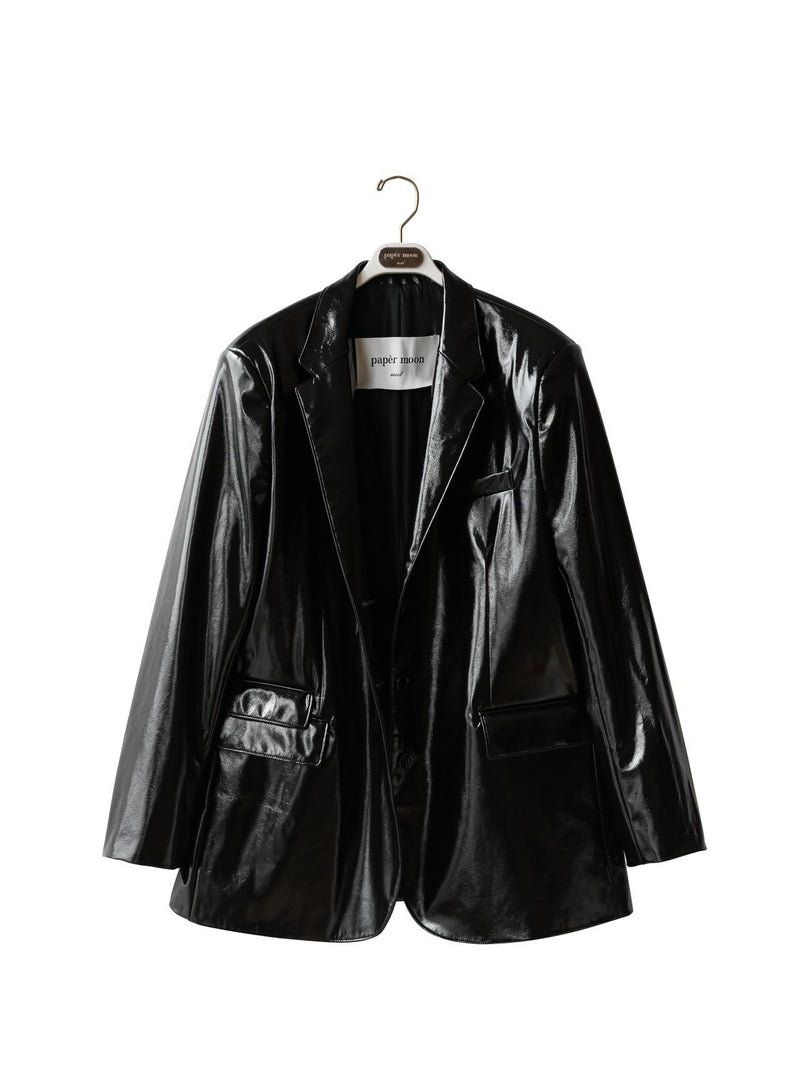 OVERSIZED PATENT LEATHER BLAZER