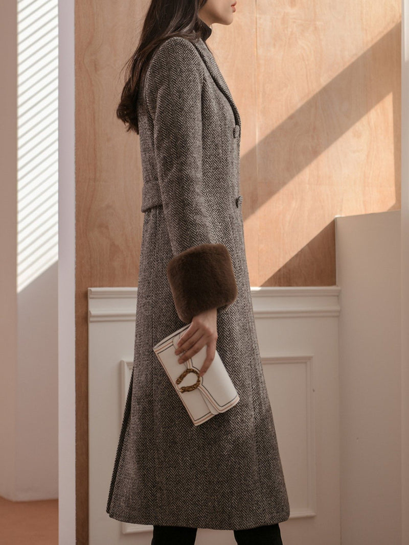 MIDI HERRINGBONE COAT