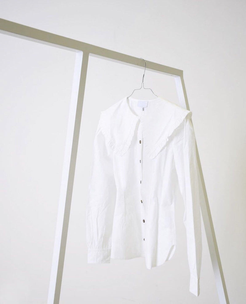 OVERSIZED SHAWL COLLAR COTTON BLOUSE