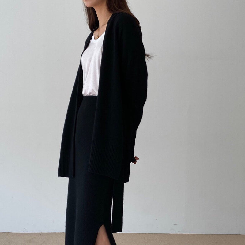 BELTED CASHMERE CARDIGAN