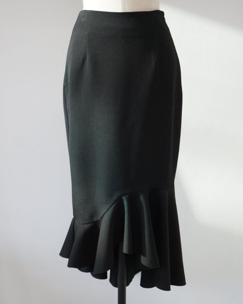 PEPLUM MIDI SKIRT