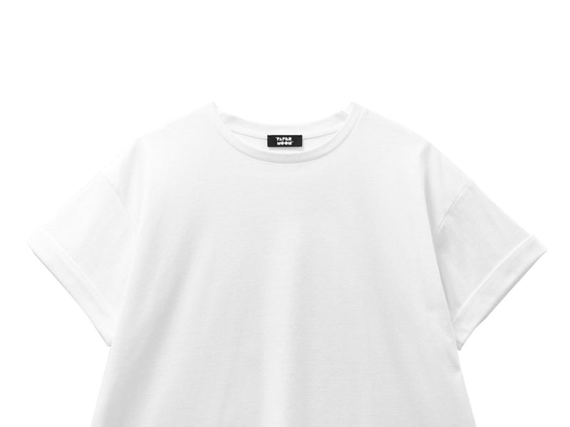 ROLLED SLEEVE COTTON T-SHIRT