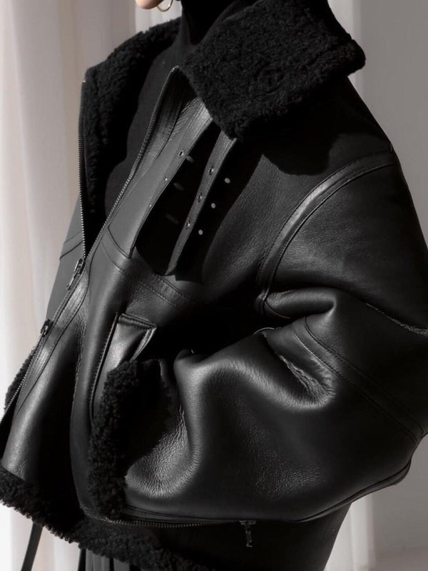 LUXE SHEARLING BIKER JACKET