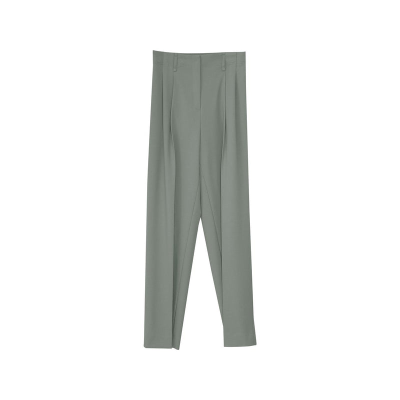 DOUBLE PLEATED STRETCH TROUSERS