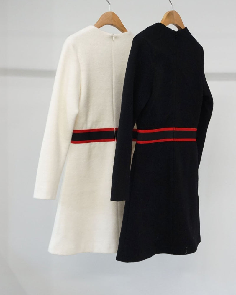 [SPECIAL PRICE] CONTRAST WOOLEN DRESS