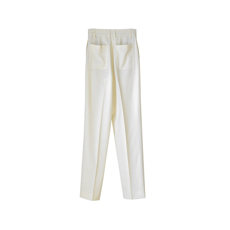 DOUBLE PLEATED STRETCH TROUSERS