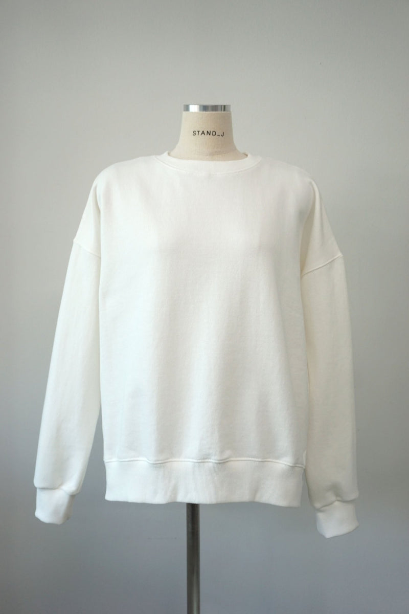 BASIC COTTON SWEATSHIRT WITH SIDE SLIT