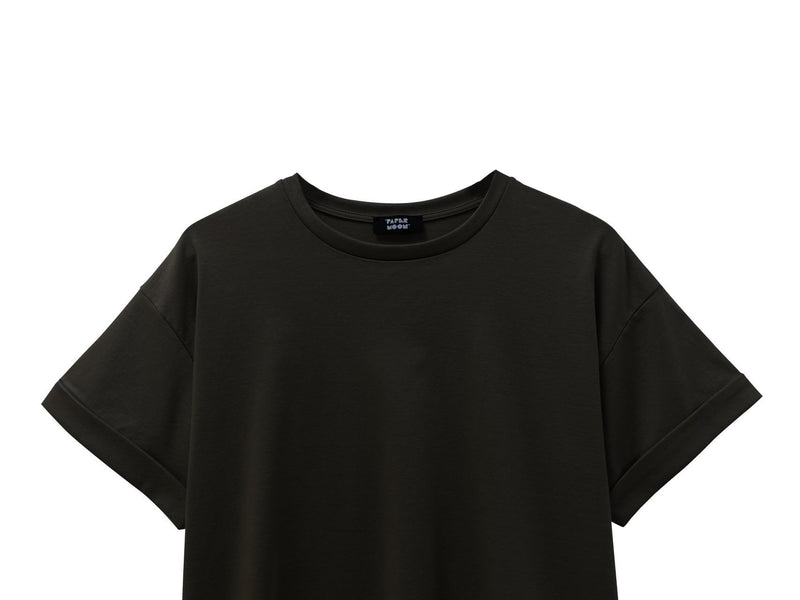 ROLLED SLEEVE COTTON T-SHIRT