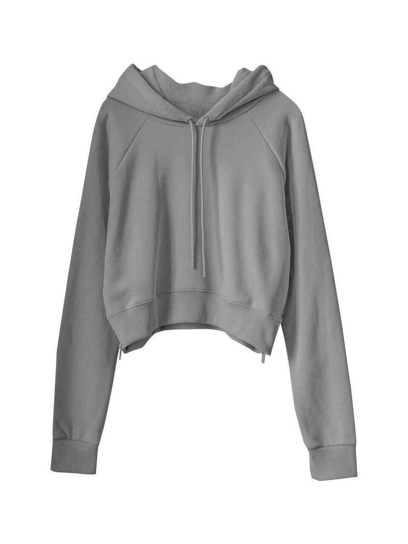 CROPPED HOODIE WITH SIDE ZIP