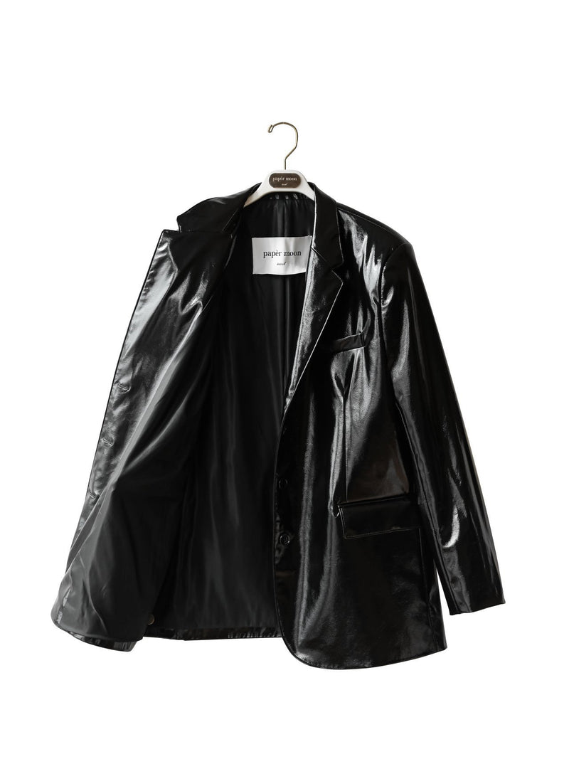 OVERSIZED PATENT LEATHER BLAZER